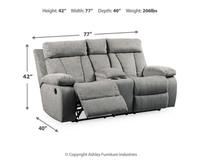 Mitchiner Reclining Loveseat with Console