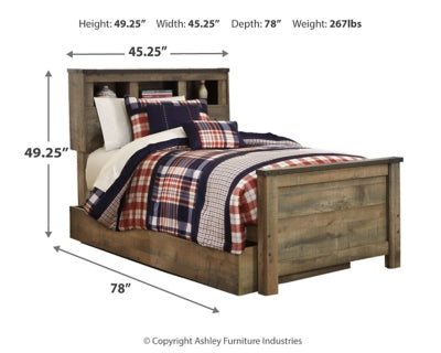 Trinell Twin Bookcase Bed with 1 Large Storage Drawer