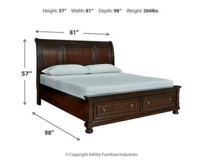 Porter California King Sleigh Storage Bed