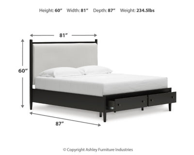 Portdown California King Upholstered Panel Storage Bed