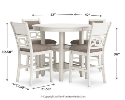 Erinberg Counter Height Dining Table and 4 Barstools (Set of 5)
