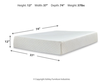 Chime 12 Inch Memory Foam Twin Mattress in a Box