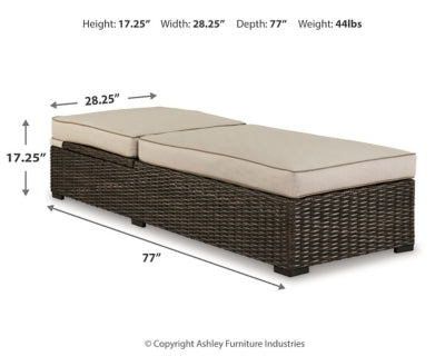 Coastline Bay Outdoor Chaise Lounge with Cushion