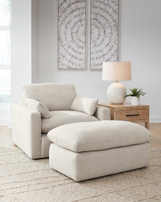 Refined Oversized Chair and Ottoman