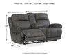 Austere Reclining Loveseat with Console