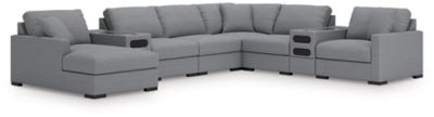 Omaha by Ashley 8-Piece Sectional with Audio System and Chaise