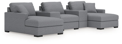 Omaha by Ashley 5-Piece Sectional with Chaise and Storage Consoles