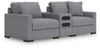 Omaha by Ashley 3-Piece Sectional Loveseat with Audio System