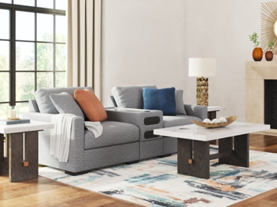 Omaha by Ashley 3-Piece Sectional Loveseat with Audio System