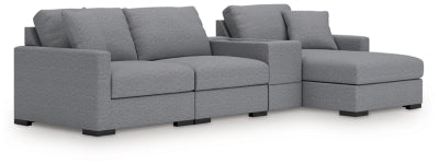 Omaha by Ashley 4-Piece Sectional with Chaise and Storage Console