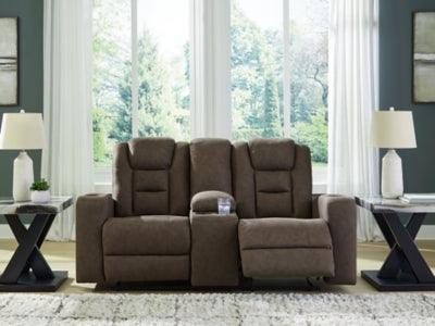 Mayhem Madness Glider Reclining Loveseat with Console