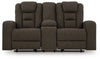 Mayhem Madness Glider Reclining Loveseat with Console