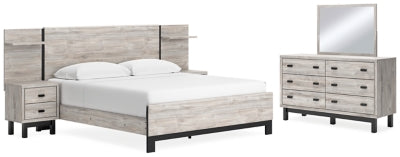 Vessalli King Panel Bed, Dresser, Mirror and 2 Nightstands