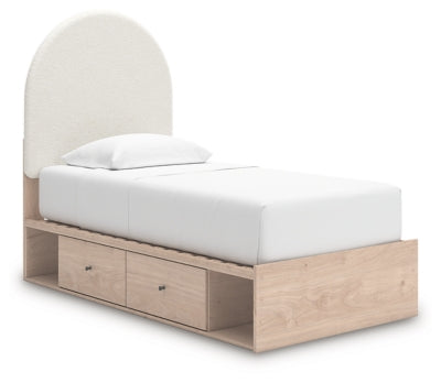 Shapella Twin Upholstered Panel Bed with Storage