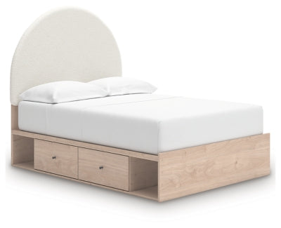 Shapella Full Upholstered Panel Bed with Storage