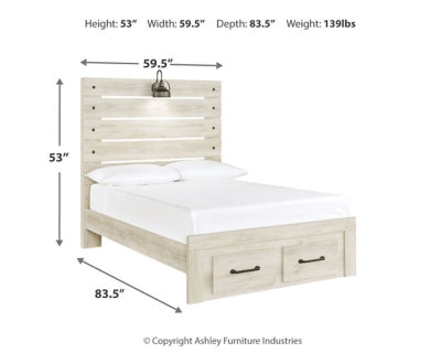 Cambeck Full Panel Bed with 2 Storage Drawers