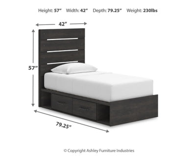 Delmorta Twin Panel Bed with Storage