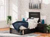 Delmorta Twin Panel Bed with Storage