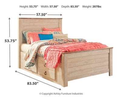 Willowton Full Panel Bed with 2 Storage Drawers