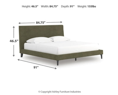 Zadilyn King Upholstered Bed with Roll Slats