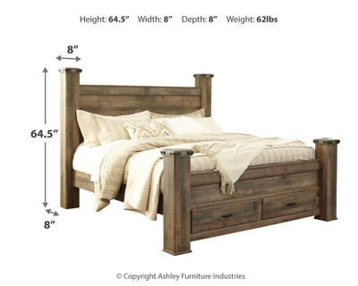 أعمدة لوح رأس السرير من ترينيل بحجم كوين/كينج