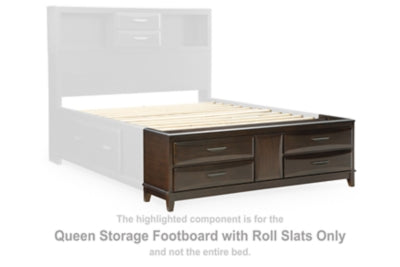Vanmore Queen Storage Footboard with Roll Slats