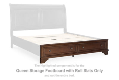 Trellington Queen Storage Footboard with Roll Slats