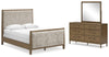 Roanhowe Queen Upholstered Bed, Dresser and Mirror
