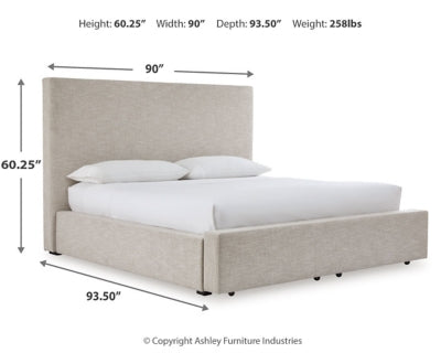 سرير تخزين مبطن بحجم كينج من كريستيلاند