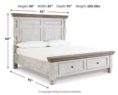 Havalance California King Poster Bed with 2 Storage Drawers