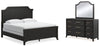 Welltern California King Panel Bed, Dresser and Mirror