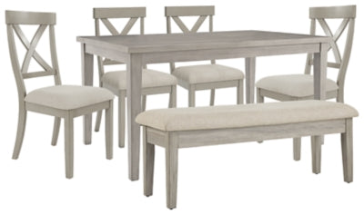 Parellen Dining Table, 2 Chairs and Bench