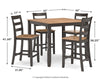 Gesthaven Counter Height Dining Table and 4 Barstools (Set of 5)