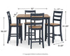 طاولة طعام Gesthaven بارتفاع الطاولة و4 كراسي بار (مجموعة من 5 قطع)