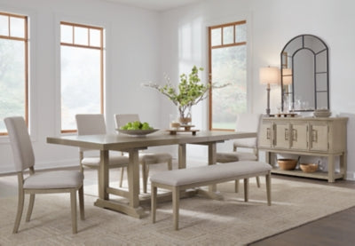 Vallardia Dining Table, 4 Chairs and Bench