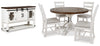 Valebeck Dining Table, 4 Chairs and Server