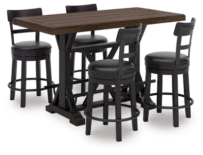 Valebeck Counter Height Dining Table and 4 Barstools