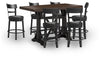 Valebeck Counter Height Dining Table and 6 Barstools