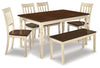 Whitesburg Dining Table with 4 Chairs and Bench