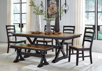 Wildenauer Dining Table, 4 Chairs and Bench