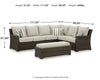 Brook Ranch Outdoor Sofa Sectional/Bench with Cushion (Set of 3)