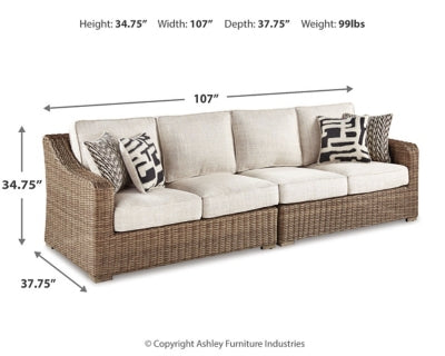 أريكة خارجية من قطعتين مع وسادة من Beachcroft