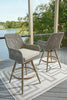 Seton Creek Outdoor Bar Height Barstool with Cushion (Set of 2)