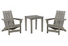 Outdoor Adirondack Chair Set with End Table