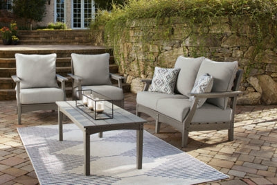 4-Piece Outdoor Loveseat Conversation Set