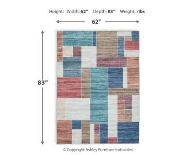 Numore 5'2" x 6'11" Washable Rug