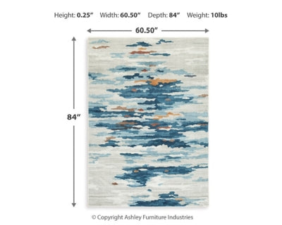 Vinlett 5' x 7' Washable Rug
