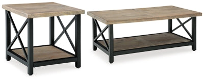 مجموعة طاولة جانبية مكونة من قطعتين